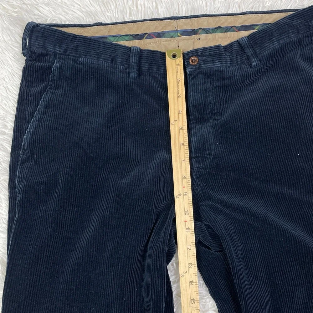 VTG Polo Ralph Lauren Pants Mens 38x30 Blue Corduroy Preston Pant Cotton Casual - Picture 11 of 15